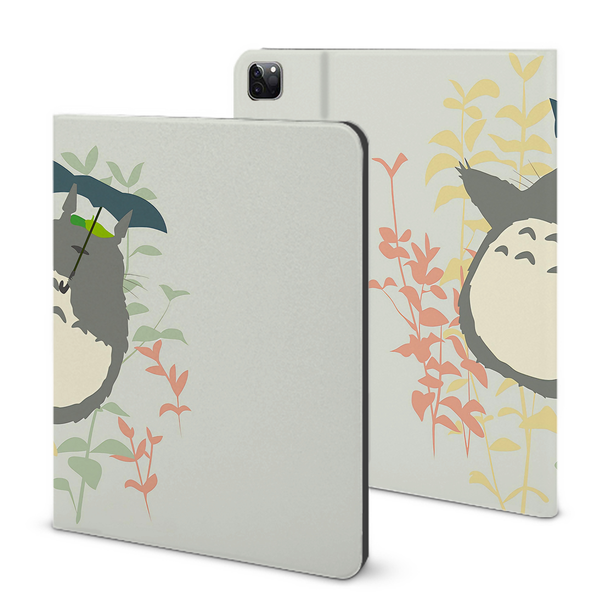 （画像用） となりのトトロ 草壁メイ 草壁サツキ My Neighbor Totoro Satsuki Kusakabe Mei Kusakabe IPad ケース ブック型 PUレザー TPU 耐衝撃 軽量 薄型 ペン収納なし 全面保護 IPad 各モデル対応